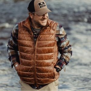 Buffalo Jackson 100% Lambskin Leather Vest XL - Like New!